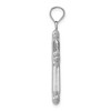 Black Bow Jewelry 14k White Gold Hollow Reversible Fleur de Lis Cross Pendant, 19 x 35mm - 2 of 4