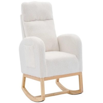 35.43"Modern Accent Rocking Chair Rocking Chair with Solid Wood Legs