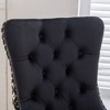 CAVINAS Modern High Back Tufted Solid Wood Dining Chair, Velvet Upholstered Seating for Dining with Nailhead Trim (set of 2) - 3 of 4