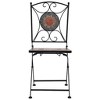 vidaXL Folding Bistro Chairs - Mosaic Outdoor Seat Set - Orange/Gray Ceramic - Patio/Garden - 3 of 4