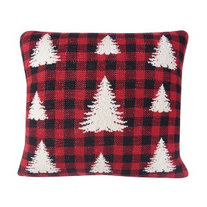 C&F Home 20" x 20" Pine Trees on Plaid Christmas Pillow - 1 of 4