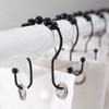Aoibox 12-Piece Stainless Steel Shower Curtain Hooks, Rustproof Black Rings with Smooth Sliding Anti-Drop Design for Bathroom - 2 of 4