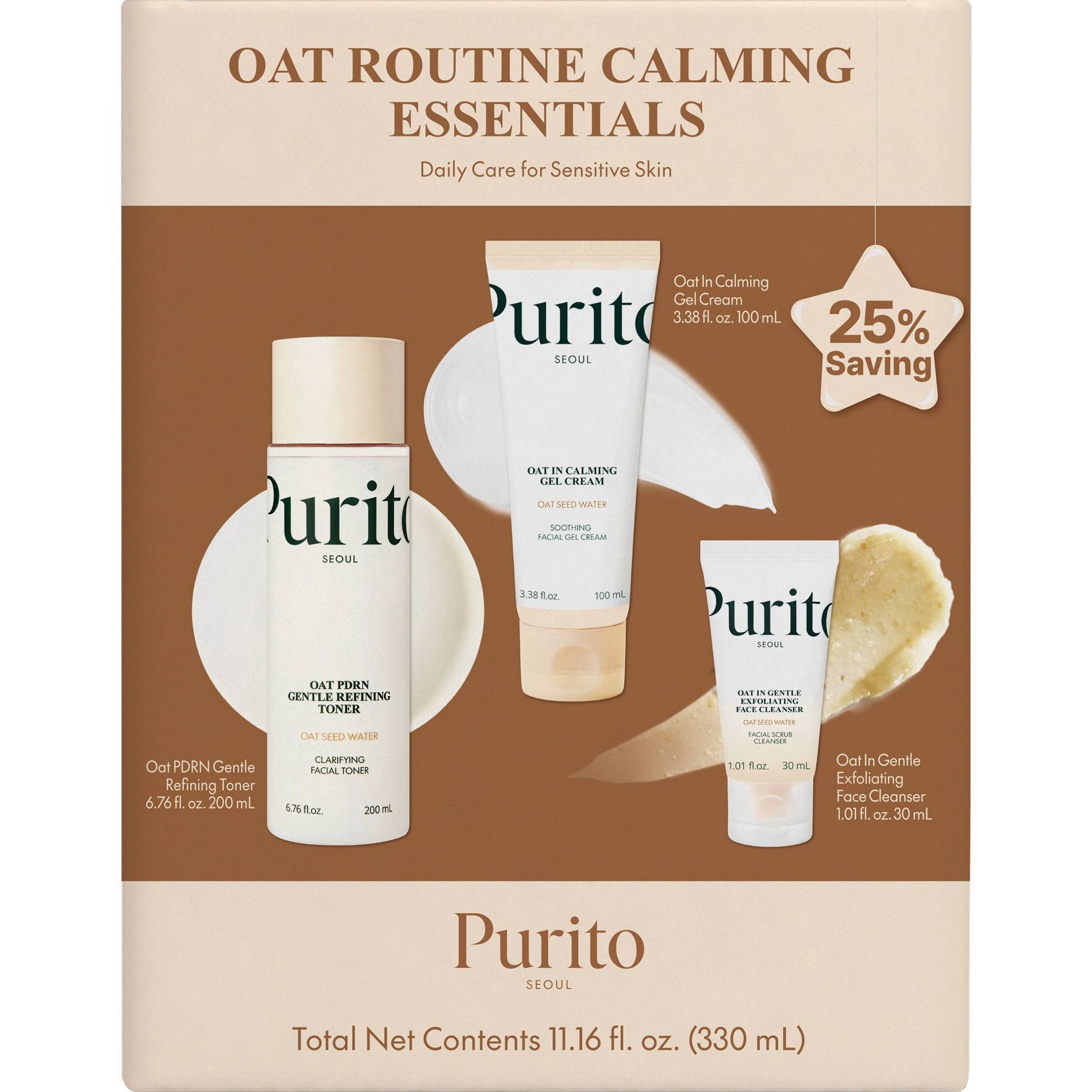 Purito Oat Calm Skin Routine Skincare Set - 3pc - Beauty Studio