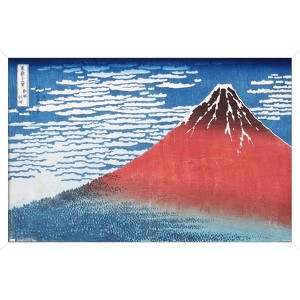 Trends International Fine Wind, Clear Morning by Katsushika Hokusai Framed Wall Poster Prints - 1 of 4