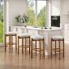 Christopher Knight Home Buchanan Modern Rubberwood Upholstered Barstools (Set of 4) - 2 of 4