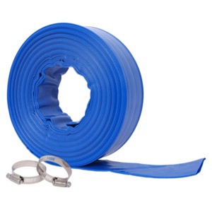 Syemin Drip Irrigation 100Ft Heavy Duty Reinforced Pool Backwash Hose for Swimming Drain Pools Water Discharge with Aluminum Camlock, Blue, 2"*2"*2" - 1 of 4