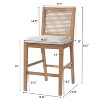 Christopher Knight Home Maris French Country Handwoven Rattan Rubberwood Upholstered Counter Stools (Set of 2) - 3 of 4