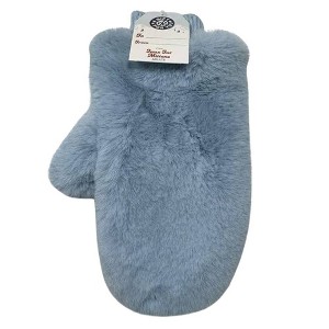 Adult Faux Fur Mittens Blue - Bullseye's Playground™ - 1 of 3