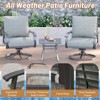 EROMMY Outdoor Swivel Rocker Patio Chairs With Coffee Table 3 Pcs Bistro Set - 3 of 4