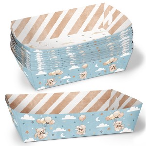 Big Dot of Happiness Teddy Bear Party Paper Food Trays, Disposable Double-Sided Food Holders for Nachos, Hot Dogs, French Fries - 12 Ct - 1 of 4