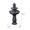 Teamson Home 39" 2-Tier Birdbath Water Fountain Antique Copper - 4 of 4