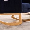 Upholstered High-Back Accent Rocking Chair with Footrest and Storage Pocket, Rubber Wood Lounge Chair - 4 of 4