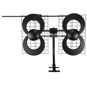 Antennas Direct ClearStream 4V Indoor Outdoor TV Antenna, UHF VHF, Multi-Directional, 70+ Mile Range, 4K 8K UHD, NEXTGEN TV, with 20-In. Mast in Black - 1 of 4