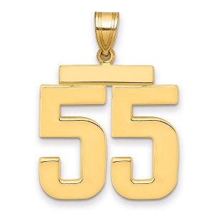 Black Bow Jewelry 14k Yellow Gold, Athletic Collection, Large Polished Number 55 Pendant - 1 of 3