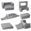 Garvee 3PCS Modular Kids Couch for Toddler Playroom, Bedroom Imaginative Furniture(Gray) - 3 of 4