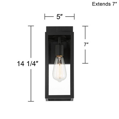 Mystic Black Modern Outdoor Wall Light Set with Clear Glass