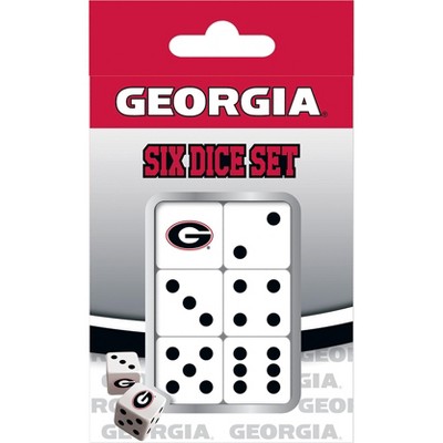 MasterPieces Officially Licensed NCAA Georgia Bulldogs - 6 Piece D6 Gaming Dice Set Ages 6 and Up