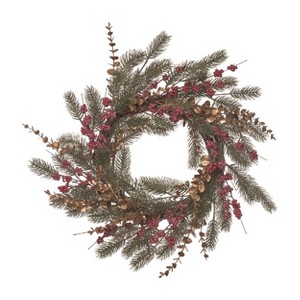 Transpac Artificial 24 in. Multicolor Christmas Elegant Wreath - 1 of 2