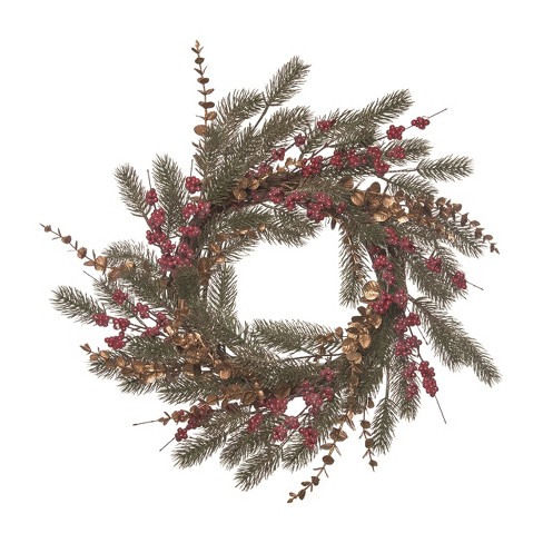 Transpac Artificial 24 In. Multicolor Christmas Elegant Wreath : Target