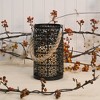 LumaBase Metal Lantern with Battery-Operated Candle - Black Jacquard - 3 of 4