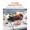 VEVOR Electric Hot Pot, 1360W 5 L Double-flavor Shabu Shabu Pot, Non-Stick Electric Cooker with Divider, Clear Glass Lid, Black - 4 of 4