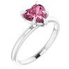 Pompeii3 7mm Pink Topaz Women's Heart Ring in 14k Gold 7mm Tall - 2 of 4
