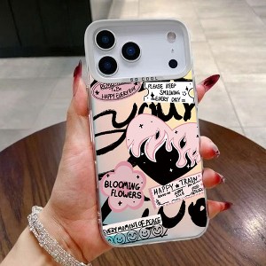 HTUTWOO iPhone 17 Series Phone Case, Graffiti Alphabet Design, Girly Aesthetic Cartoon Pattern, Drop Proof, for iPhone 17, 17 Pro, 17 Pro Max, 17 Air - 1 of 4