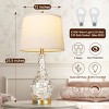 Set of 2 Gold Shell Pearl Tile Table Lamps, Modern Coastal Bedside Lamps with USB Port, 3-Way Touch Control, LED Bulbs Included – Cuddlewood - 3 of 4