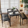 Dining Table Set for 4, Kitchen Table with Upholstered Chairs and Bench, Wood Rectangular Dining Table and Chairs Set for Home - 4 of 4
