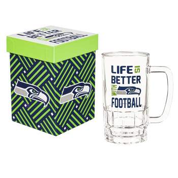 Glass Tankard Cup, with Gift Box, Seattle Seahawks