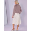 INSPIRE CHIC Women's Faux Fur Cropped Snap Button Winter Wedding Fluffy Coat - 3 of 4