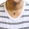Haus of Brilliance Silver and Black Rhodium 1.0 Cttw Black Diamond Cross Pendant Necklace - 4 of 4