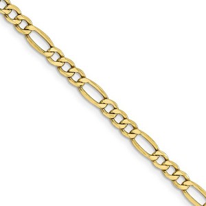 Black Bow Jewelry 4.5mm, 10k Yellow Gold Hollow Figaro Chain Necklace - 1 of 4