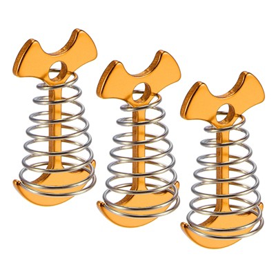 Unique Bargains Deck Pegs Aluminium Alloy Tent Stakes with Rope Hook Spring Tensioner for Camping Outdoor Plank