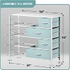Sorbus Dresser with 8 Drawers - Storage Chest Organizer with Steel Frame, Wood Top, Handles, Fabric Bins - 3 of 4