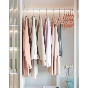 60-Pack Velvet Hangers with Rose Gold Hooks, Ultra Slim Non-Slip Closet Organizers, 0.2 Inch Thin, 17.1 Inch Long, Space Saving - 1 of 4