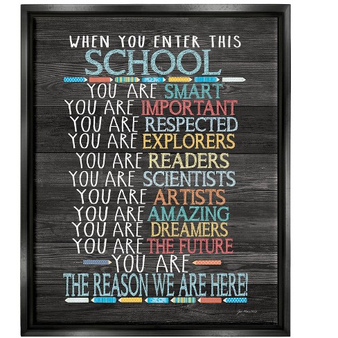 Stupell Industries When You Enter This School List Framed Floater Canvas Wall Art - image 1 of 4