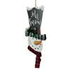 Northlight 17" Wooden 'Let it Snow' Snowman with Plaid Scarf Christmas Wall Sign - 3 of 4