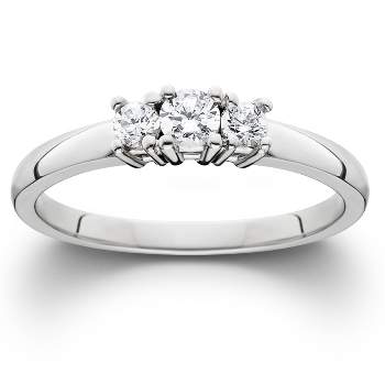 Pompeii3 1/2 Ct Three Stone Lab Created Diamond Engagement Ring 10k White Gold