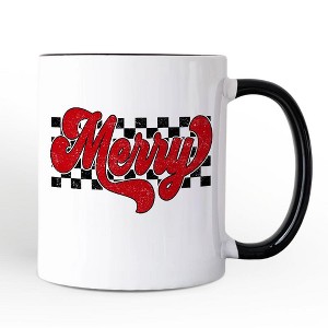 Merry Retro Mug, Christmas Checkered Gift  (Non-Custom Only)| OrnamentallyYou - 1 of 4