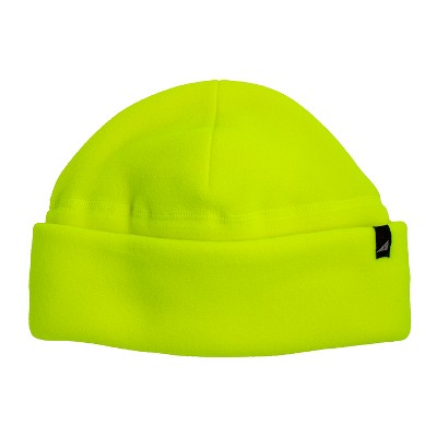 Adult Fleece Caps - High Vis Yellow with Double Cuff for Extra Warmth