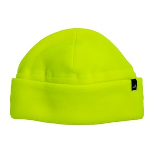 Adult Fleece Caps - High Vis Yellow with Double Cuff for Extra Warmth - 1 of 3