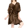 HAPPY BAY Women's House Daily Routine Evening Wear Vacation Casual Dailywear Holiday Relaxed Fit Caftan Short Loungewear 2X-3X Brown, Tie Dye Design - 3 of 4