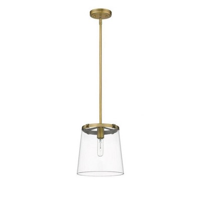 Callista Rubbed Brass 10" Contemporary Pendant Light