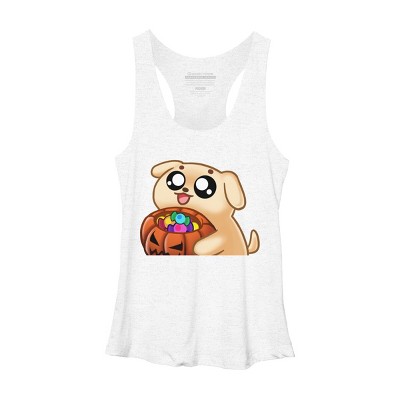 Women's Design By Humans Halloween Candy Pup By Puppers Racerback Tank Top