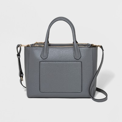 gray satchel purse