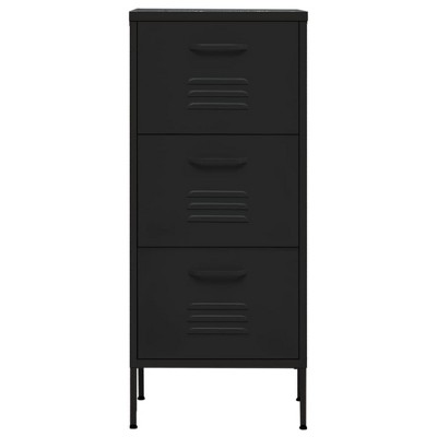 Black Steel Office Cabinet with Adjustable Shelving