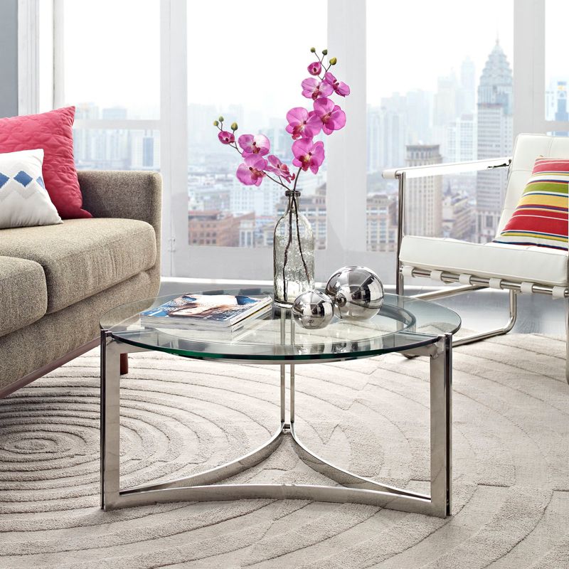 Signet Stainless Steel Coffee Table Silver - Modway, 5 of 6