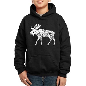 LA Pop Art Boy's Word Art Hooded Sweatshirt - Moose - 1 of 4