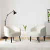 WestinTrends Alexandria 29" Wide Mid Century Modern Faux Shearling Barrel Accent Arm Chair (Set of 2) - 2 of 4